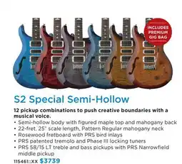 Long & McQuade S2 SPECIAL SEMI-HOLLOW offer