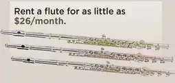 Long & McQuade RENT A FLUTE FOR AS LITTLE AS offer