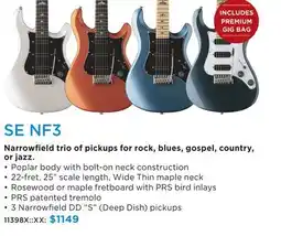 Long & McQuade SE NF3 NARROWFIELD TRIO OF PICKUPS FOR ROCK, BLUES, GOSPEL, COUNTRY, OR JAZZ offer