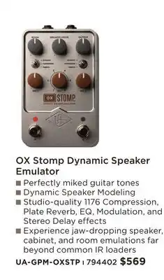 Long & McQuade OX STOMP DYNAMIC SPEAKER EMULATOR offer