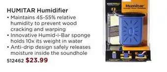 Long & McQuade HUMITAR Humidifier offer