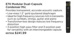 Long & McQuade GAP E70 MODULAR DUAL-CAPSULE CONDENSER MIC offer