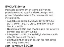 Long & McQuade ELECTRO-VOICE EVOLVE SERIES offer