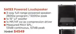 Long & McQuade SA153 POWERED LOUDSPEAKER offer