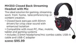 Long & McQuade CAD AUDI MH350 Closed Back Streaming Headset with Mic offer