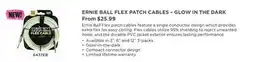 Long & McQuade ERNIE BALL FLEX PATCH CABLES-GLOW IN THE DARK offer