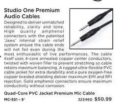 Long & McQuade Studio One Premium Audio Cables offer