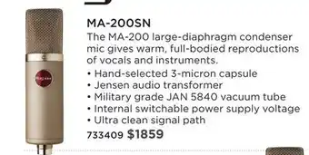 Long & McQuade MOJAVE LARGE-DIAPHRAGM CONDENSER MIC - MA-200 offer