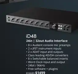 Long & McQuade AUDIENT ID48 24IN | 32OUT AUDIO INTERFACE offer