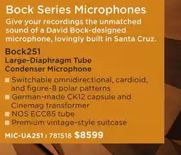 Long & McQuade UNIVERSAL AUDIO BOCK251 LARGE-DIAPHRAGM TUBE CONDENSER MICROPHONE offer