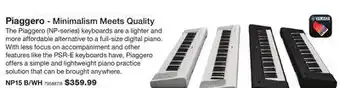 Long & McQuade YAMAHA PIAGGERO - MINIMALISM MEETS QUALITY offer