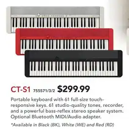Long & McQuade CASIO CT-S1 PORTABLE KEYBOARD offer