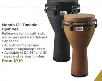 Long & McQuade REMO MONDO 12 TUNABLE DJEMBES offer