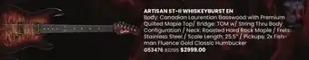 Long & McQuade GODIN ARTISAN ST-II WHISKEYBURST EN offer