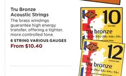 Long & McQuade TRU BRONZE ACOUSTIC STRINGS offer