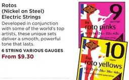 Long & McQuade ROTOS (NICKEL ON STEEL) ELECTRIC STRINGS offer