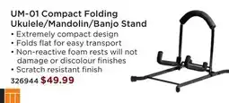Long & McQuade UM-01 COMPACT FOLDING UKULELE/MANDOLIN/BANJO STAND offer