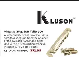 Long & McQuade KLUSON VINTAGE STOP BAR TAILPIECE offer