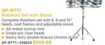 Long & McQuade GRANITE PERCUSSION GP-RTT1 ROTOTOM SET WITH STAND offer