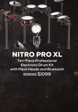 Long & McQuade ALESIS TEN-PIECE PROFESSIONAL ELECTRONIC DRUM KIT WITH MESH HEADS AND BLUETOOTH offer