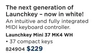 Long & McQuade NOVATION LAUNCHKEY MINI 37 MK4 WH offer