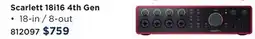 Long & McQuade FOCUSRITE SCARLETT 18I16 4TH GEN offer