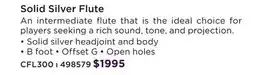 Long & McQuade CARLTON SOLID SILVER FLUTE offer
