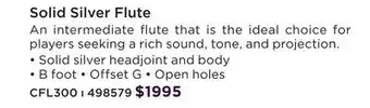 Long & McQuade CARLTON SOLID SILVER FLUTE offer