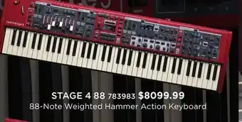 Long & McQuade STAGE 4 88-NOTE WEIGHTED HAMMER ACTION KEYBOARD offer