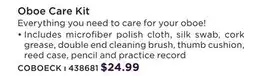 Long & McQuade CARLTON OBOE CARE KIT offer
