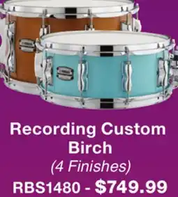 Long & McQuade YAMAHA RECORDING CUSTOM BIRCH (4 FINISHES) offer
