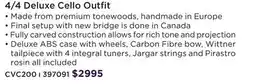 Long & McQuade CARLTON 4/4 DELUXE CELLO OUTFIT offer