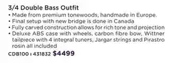 Long & McQuade CARLTON 3/4 DOUBLE BASS OUTFIT offer