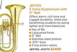 Long & McQuade JUPITER 3 VALVE EUPHONIUM WITH 11 BELL offer