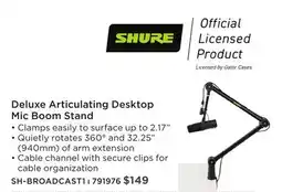 Long & McQuade Hercules Deluxe Articulating Desktop Mic Boom Stand offer