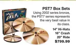 Long & McQuade PAISTE PST7 BOX SETS offer