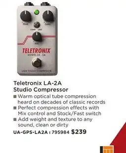 Long & McQuade TELETRONIX LA-2A STUDIO COMPRESSOR offer