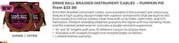 Long & McQuade ERNIE BALL BRAIDED INSTRUMENT CABLES-PUMPKIN PIE offer