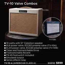 Long & McQuade BLACKSTAR AMPLIFICATION TV-10 VALVE COMBOS offer