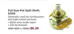 Long & McQuade WD MUSIC FULL SIZE POT SPLIT SHAFT, 500K offer