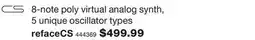 Long & McQuade REFACE 8-NOTE POLY VIRTUAL ANALOG SYNTH LEGENDARY SOUND offer