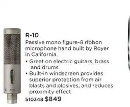 Long & McQuade MOJAVE R-10 PASSIVE MONO FIGURE-8 RIBBON MICROPHONE offer