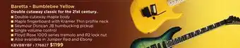 Long & McQuade KRAMER BARETTA-BUMBLEBEE YELLOW offer