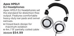 Long & McQuade APEX HPDJ1 DJ HEADPHONES offer
