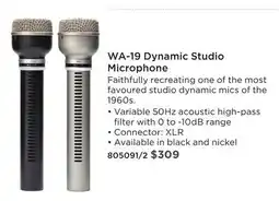 Long & McQuade WARM AUDIO WA-19 DYNAMIC STUDIO MICROPHONE offer