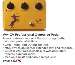Long & McQuade WARM AUDIO WA-CV PROFESSIONAL OVERDRIVE PEDAL offer