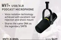 Long & McQuade MV7 + USB/XLR PODCAST MICROPHONE offer