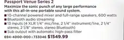 Long & McQuade FENDER MAXIMIZE THE SONIC PUNCH OF ANY LARGE PERFORMANCE WITH THIS ALL-IN-ONE PORTABLE SOUND SYSTEM offer