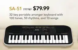Long & McQuade CASIO SA-51 32-KEY PORTABLE ARRANGER KEYBOARD offer