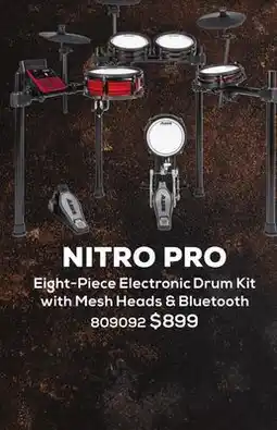 Long & McQuade ALESIS DRUMS EIGHT-PIECE ELECTRONIC DRUM KIT WITH MESH HEADS & BLUETOOTH offer